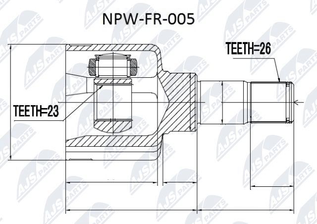 NTY NPW-FR-005 Joint kit, drive shaft 3652045