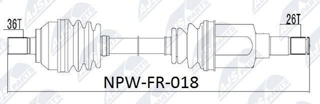 NTY NPW-FR-018 Joint kit, drive shaft 3600135-7