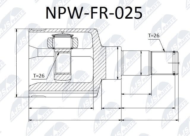 NTY NPW-FR-025 Joint kit, drive shaft 1676318