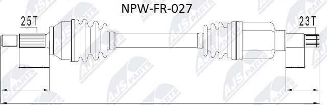 NTY NPW-FR-027 Drive shaft 2S61 3B437 BF
