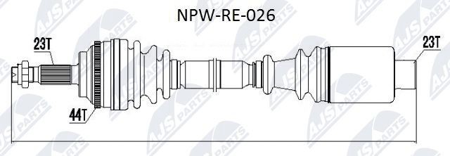 NTY NPW-RE-026 Drive shaft 77 11 135 206