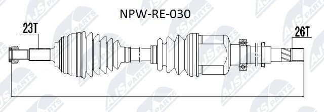NTY NPW-RE-030 Drive shaft 8200264665