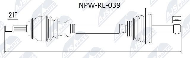 NTY NPW-RE-039 Drive shaft 8200 272 322