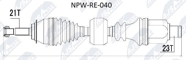 NTY Front Axle Right, Front Axle, Front Axle Left, 765mm, Manual Transmission, 5-Speed Manual Transmission Length: 765mm, External Toothing wheel side: 21 Driveshaft NPW-RE-040 buy