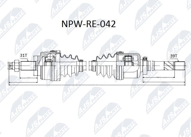 Opel Drive shaft NTY NPW-RE-042 at a good price