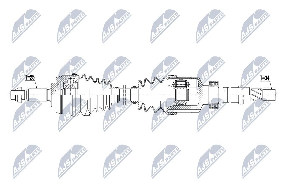 NTY NPW-RE-058 Drive shaft 77 01 209 992