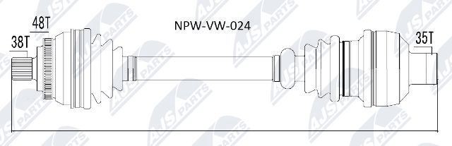NTY NPW-VW-024 Drive shaft 1131680