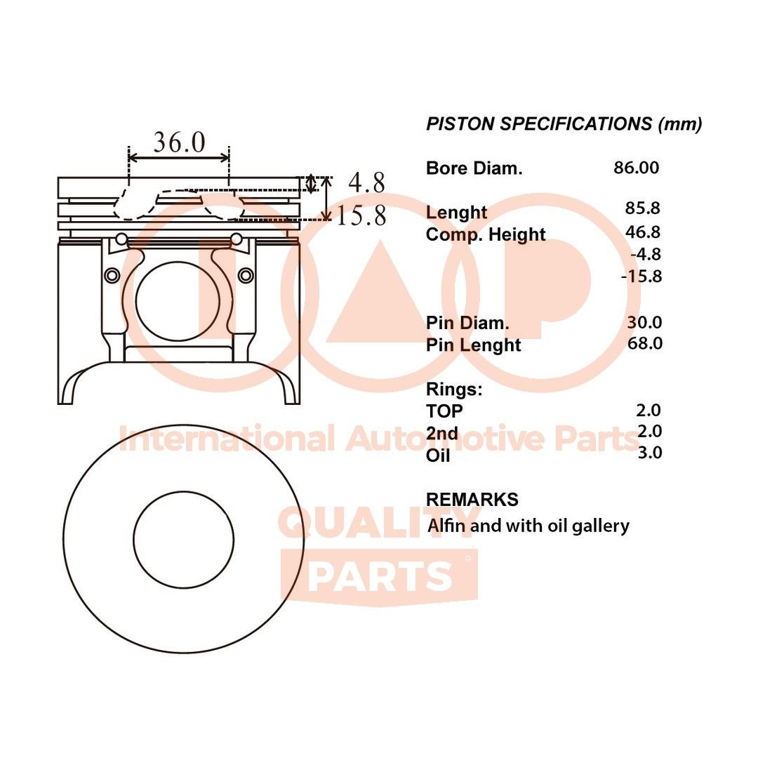 Mazda MX-6 Piston IAP QUALITY PARTS 100-11056 cheap