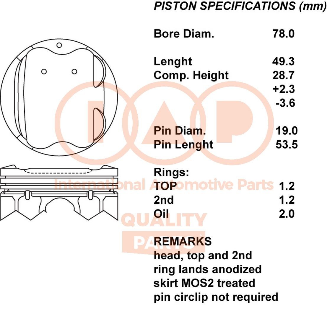Mazda MPV Piston IAP QUALITY PARTS 100-11060 cheap