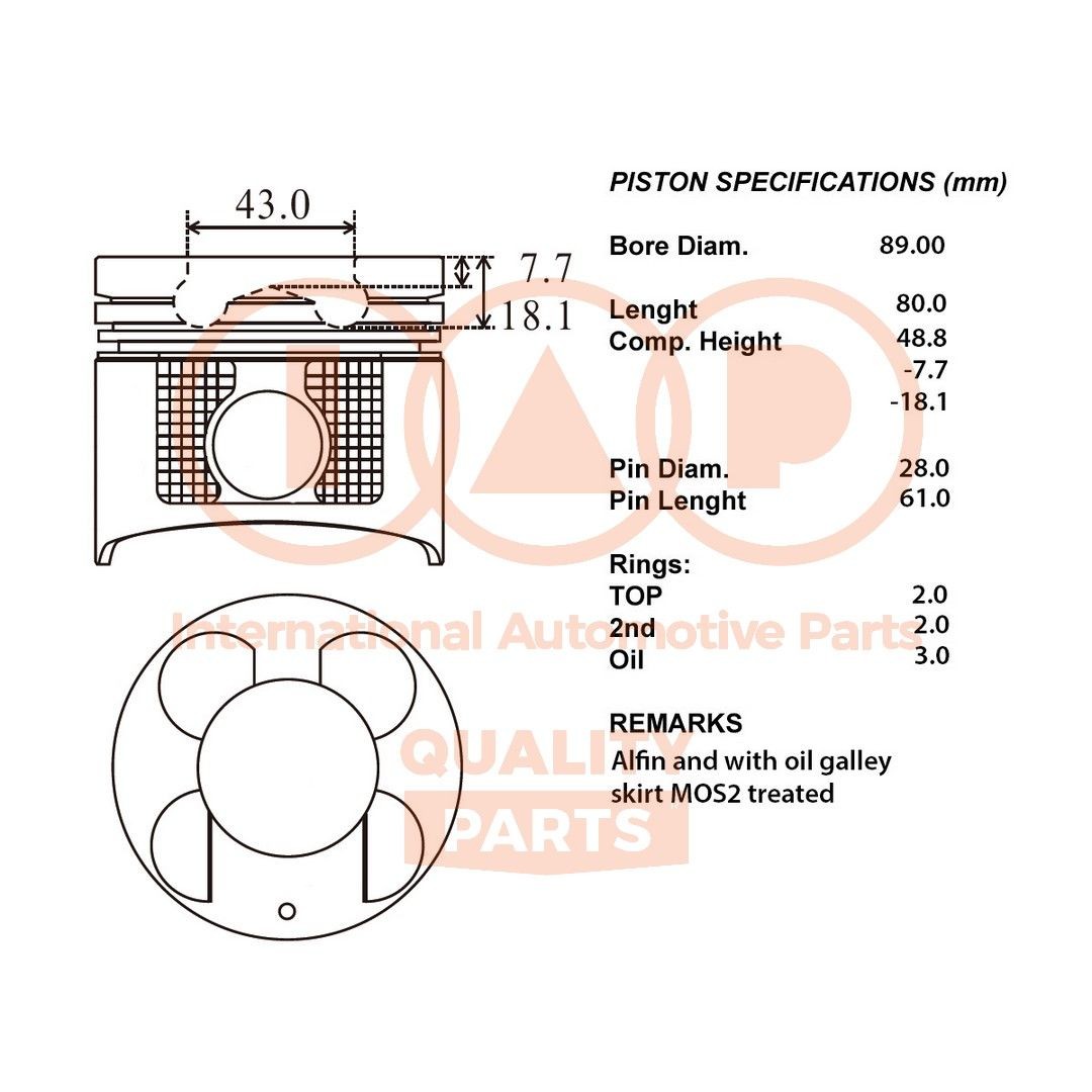 Mazda MPV Piston IAP QUALITY PARTS 100-11150 cheap