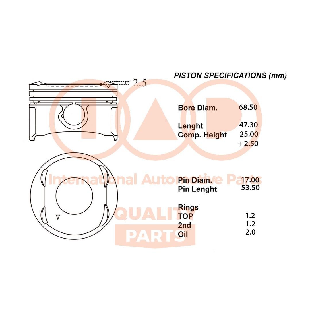 Nissan PRIMERA Piston IAP QUALITY PARTS 100-13185 cheap