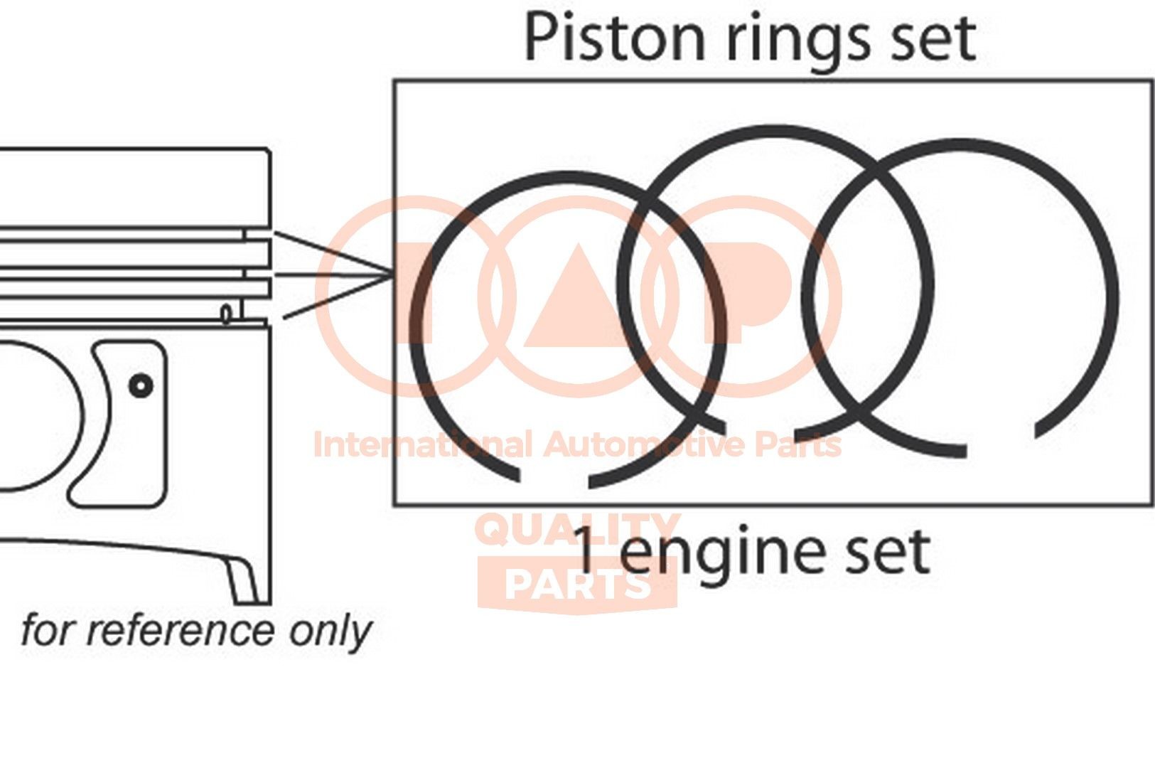 IAP QUALITY PARTS Piston ring set FORD Fiesta Mk4 (J3S, J5S) new 102-04060