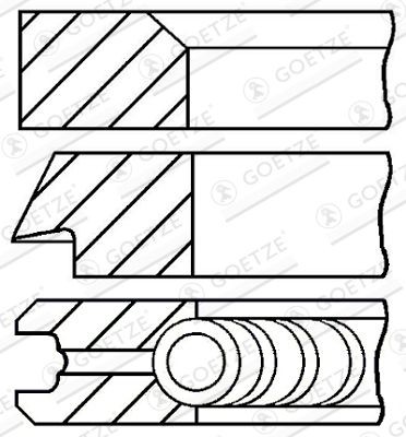 08-179500-00 GOETZE ENGINE Piston ring kit MERCEDES-BENZ Cyl.Bore: 89mm