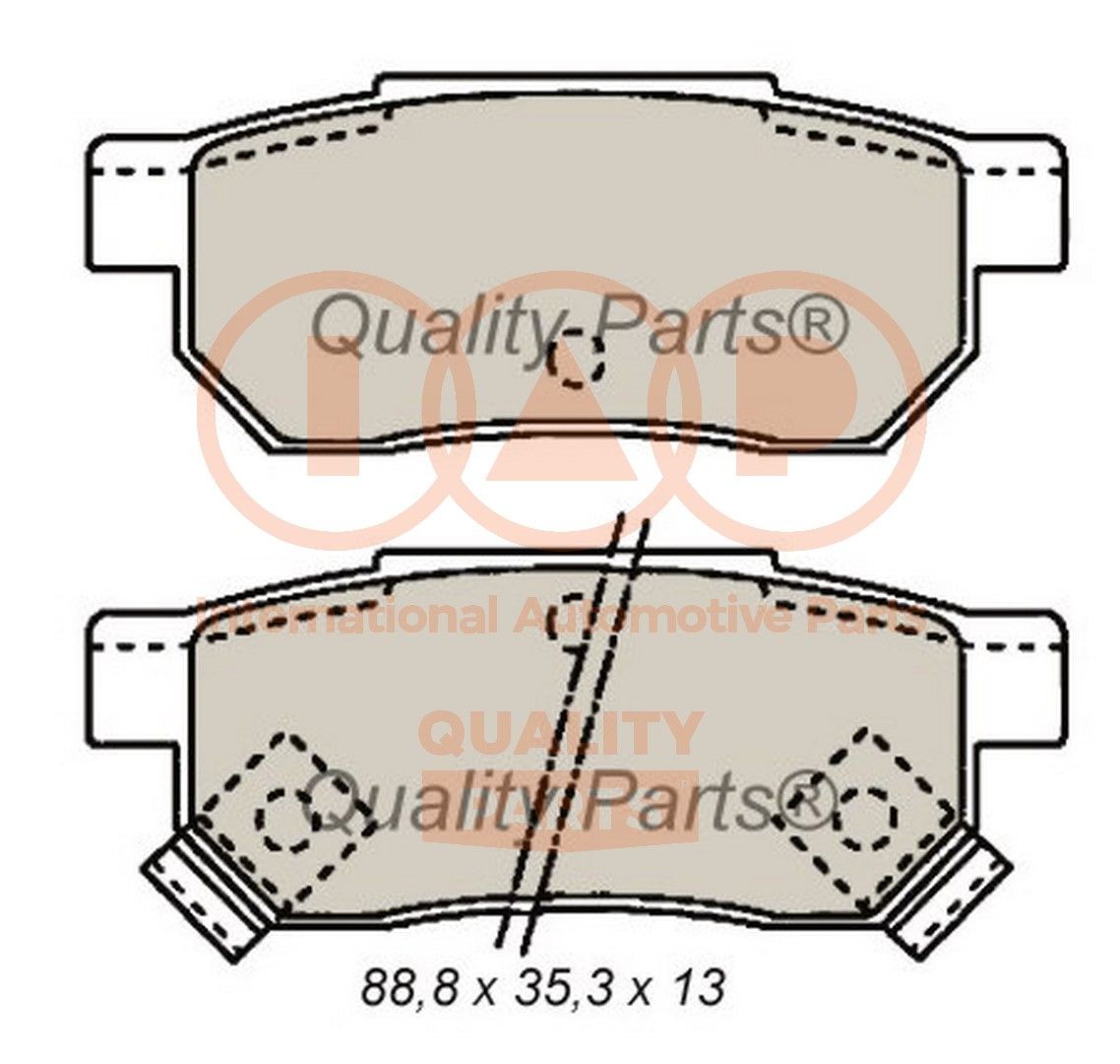 Original IAP QUALITY PARTS Disc brake pads 704-06015 for HONDA JAZZ