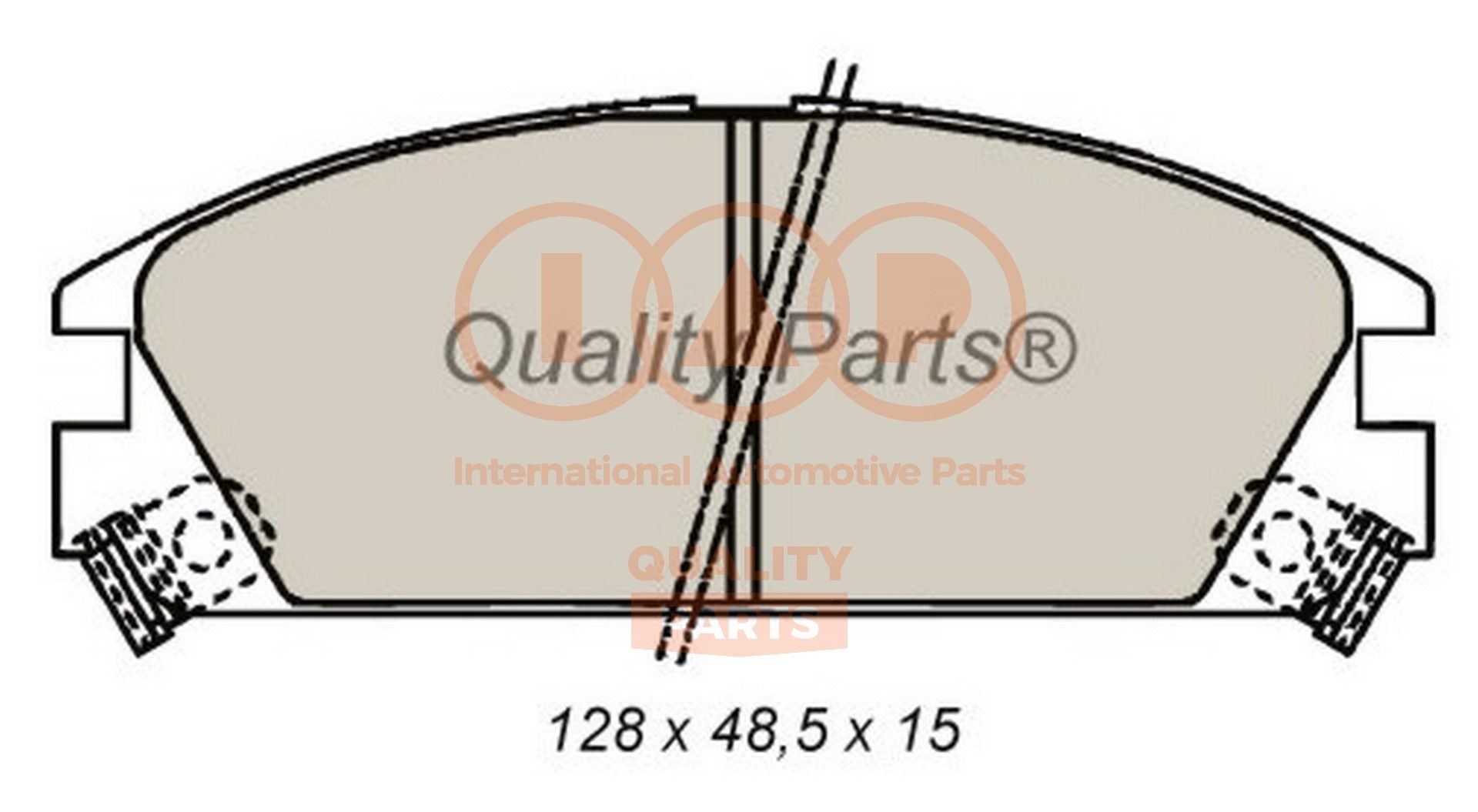 IAP QUALITY PARTS Front Axle Height 1: 48,5mm, Width 1: 128mm, Thickness 1: 15mm Brake pads 704-06030 buy