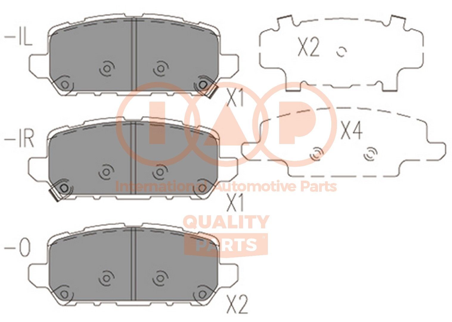 IAP QUALITY PARTS Rear Axle Height 1: 45,8mm, Width 1: 116,6mm, Thickness 1: 16mm Brake pads 704-06071 buy