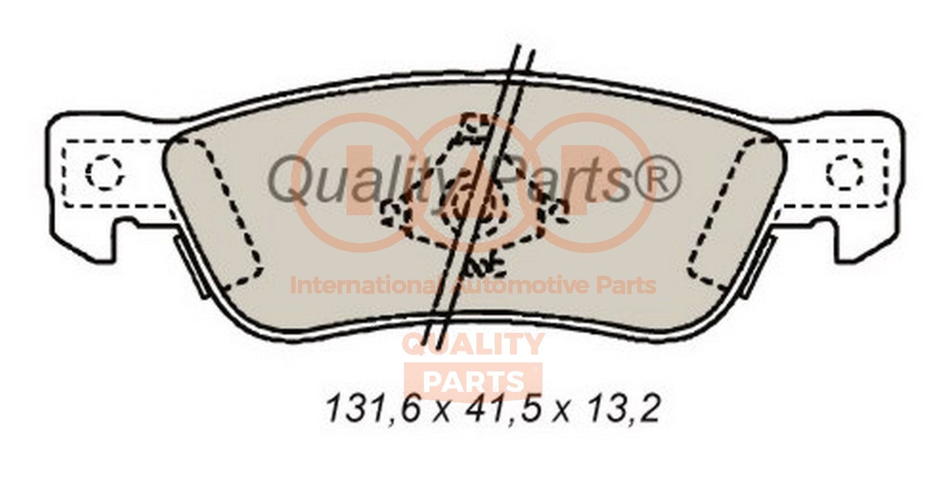 IAP QUALITY PARTS Rear Axle Height 1: 41,5mm, Width 1: 131,6mm, Thickness 1: 13,2mm Brake pads 704-09012 buy