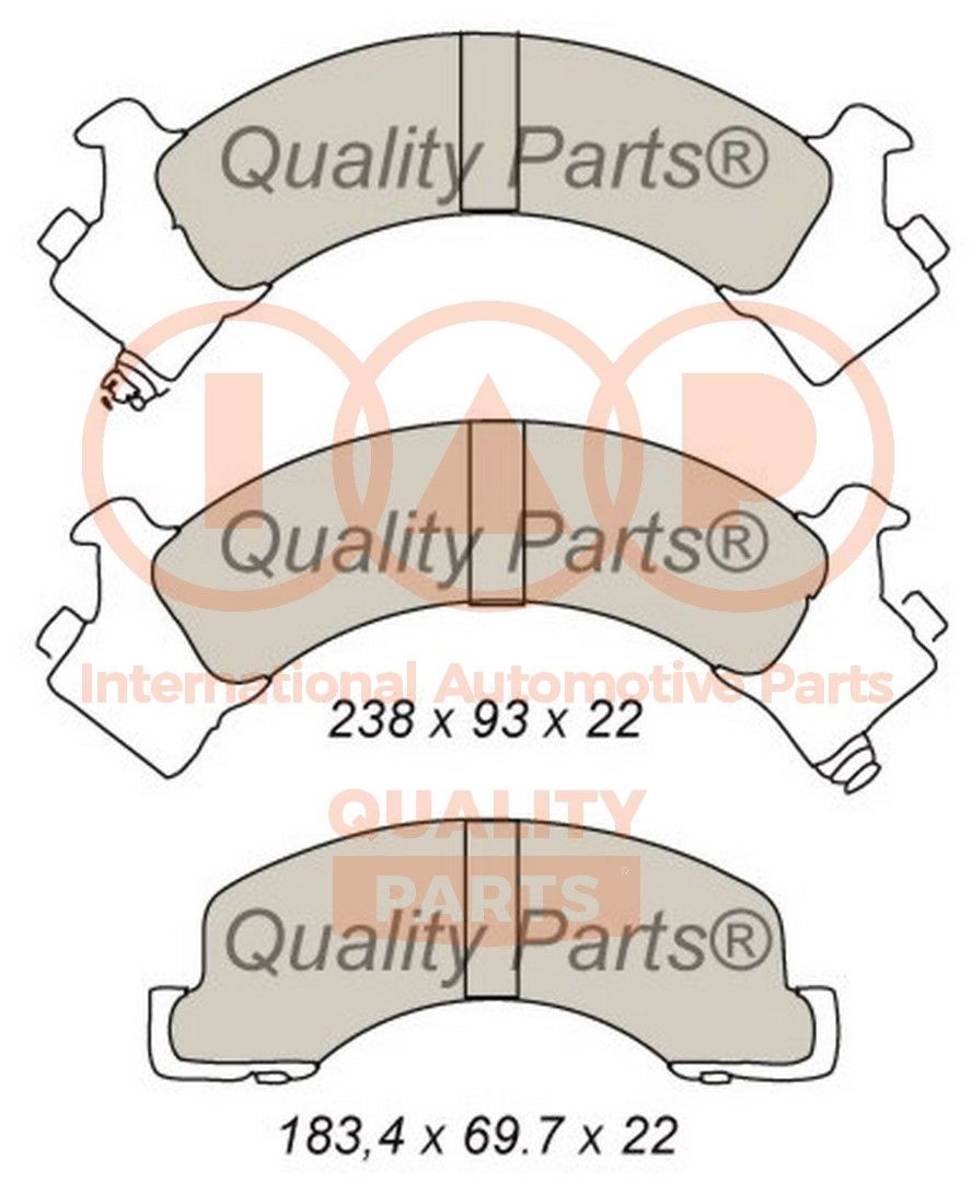 IAP QUALITY PARTS 704-09091 Brake pad set 8-97094-710-0