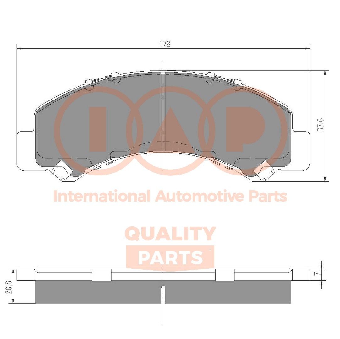IAP QUALITY PARTS Rear Axle Height 1: 67,6mm, Width 1: 178mm, Thickness 1: 20,8mm Brake pads 704-09094 buy