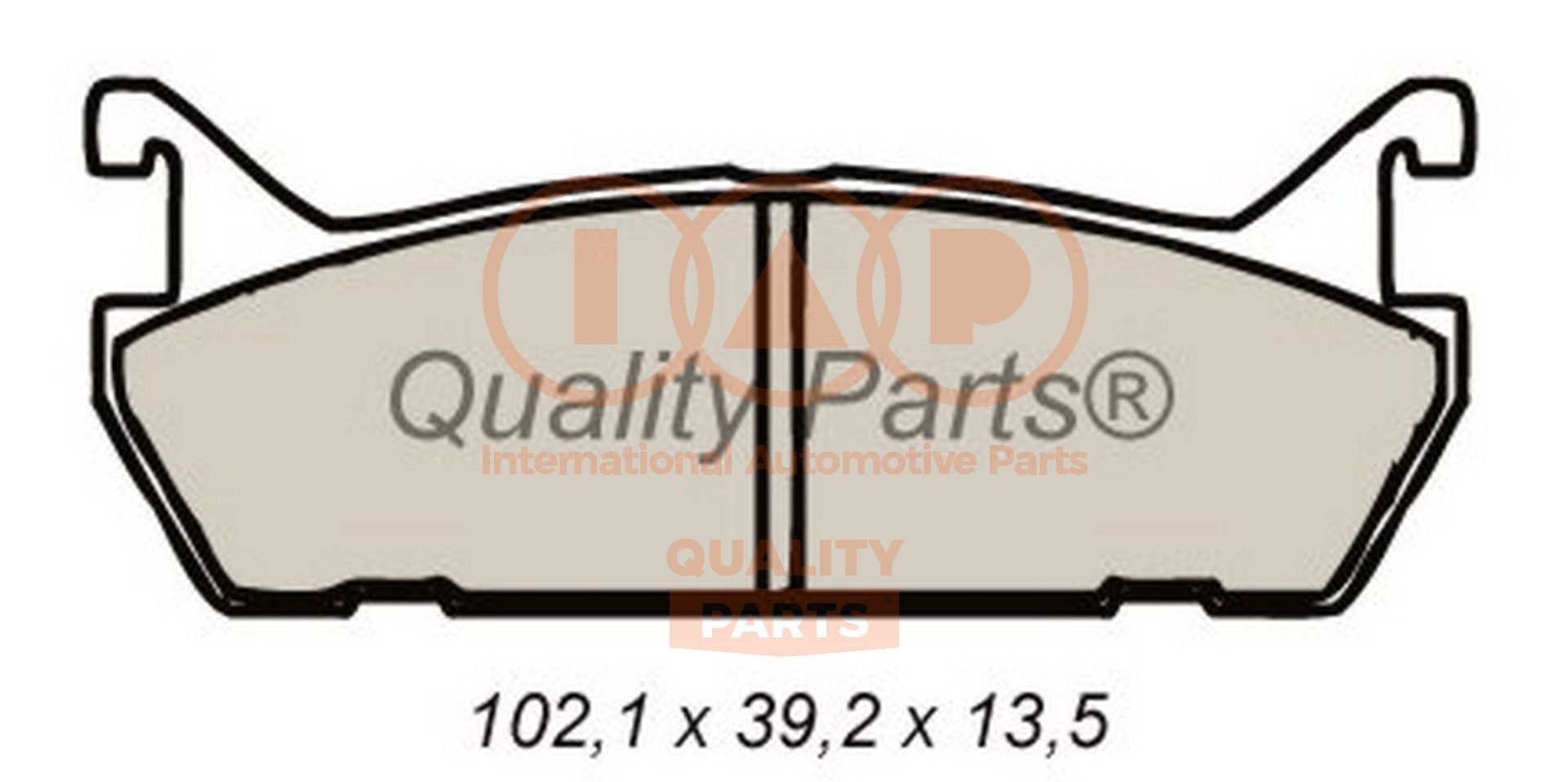 IAP QUALITY PARTS Rear Axle Height 1: 39,2mm, Width 1: 102,1mm, Thickness 1: 13,5mm Brake pads 704-11032 buy