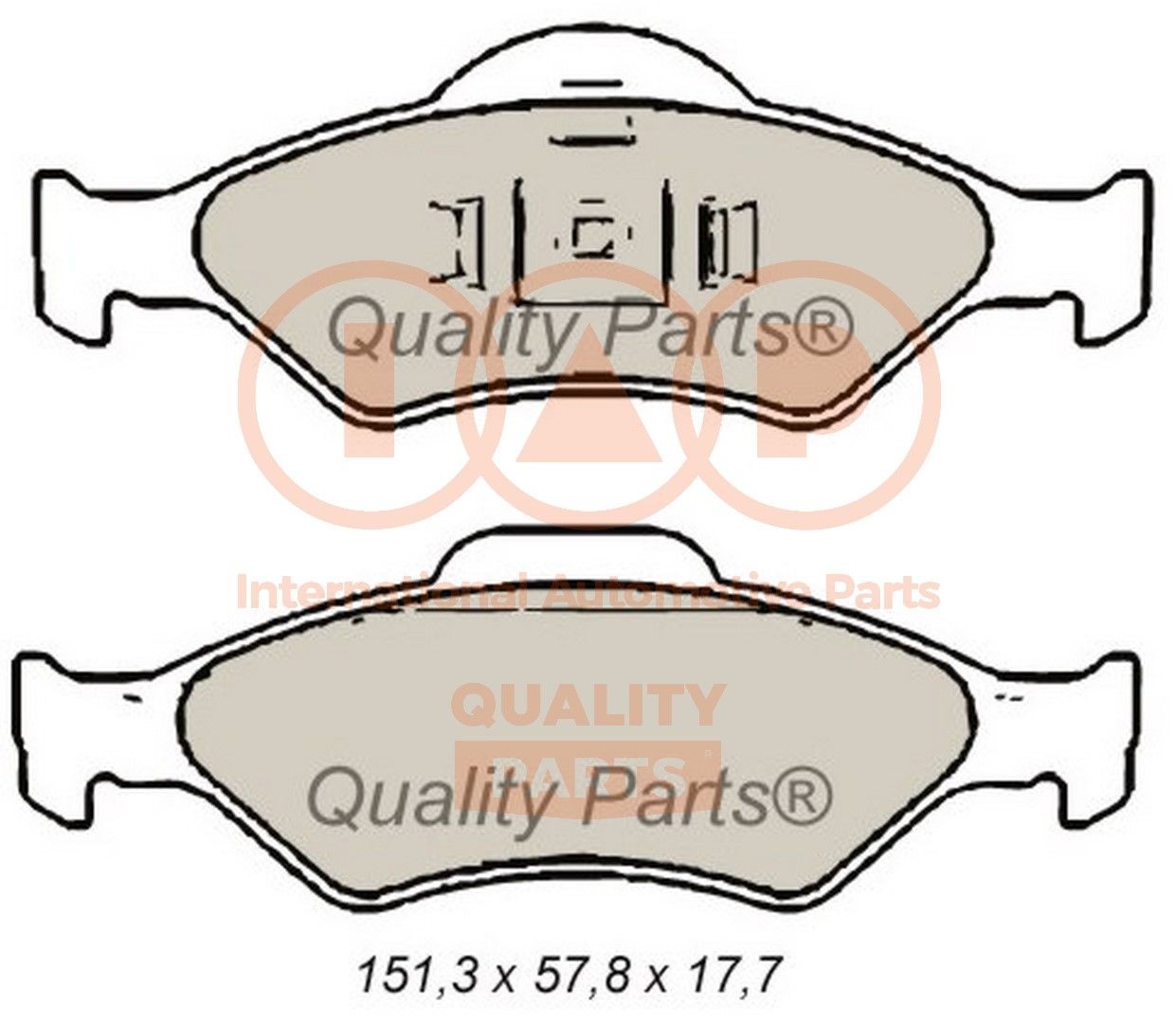 Original IAP QUALITY PARTS Brake pad kit 704-11082 for MAZDA 2