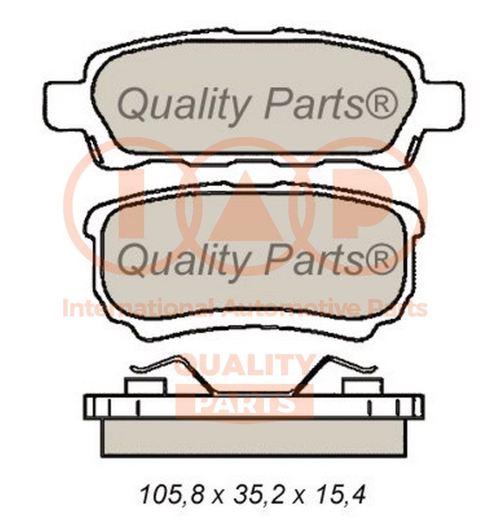 IAP QUALITY PARTS Rear Axle Height 1: 39,9mm, Width 1: 85,5mm, Thickness 1: 15,5mm Brake pads 704-12094 buy