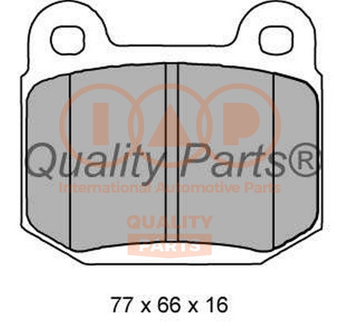 IAP QUALITY PARTS Rear Axle Height 1: 66mm, Width 1: 77mm, Thickness 1: 16mm Brake pads 704-12098 buy