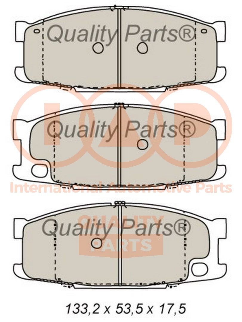 IAP QUALITY PARTS Front Axle Height 1: 53,3mm, Width 1: 133,2mm, Thickness 1: 17,5mm Brake pads 704-12100 buy