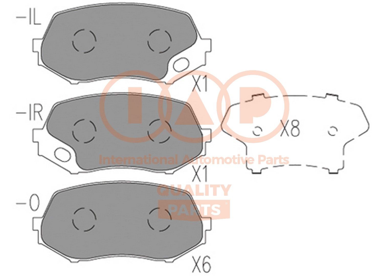 IAP QUALITY PARTS Rear Axle Height 1: 56,1mm, Width 1: 123mm, Thickness 1: 17,4mm Brake pads 704-12106 buy
