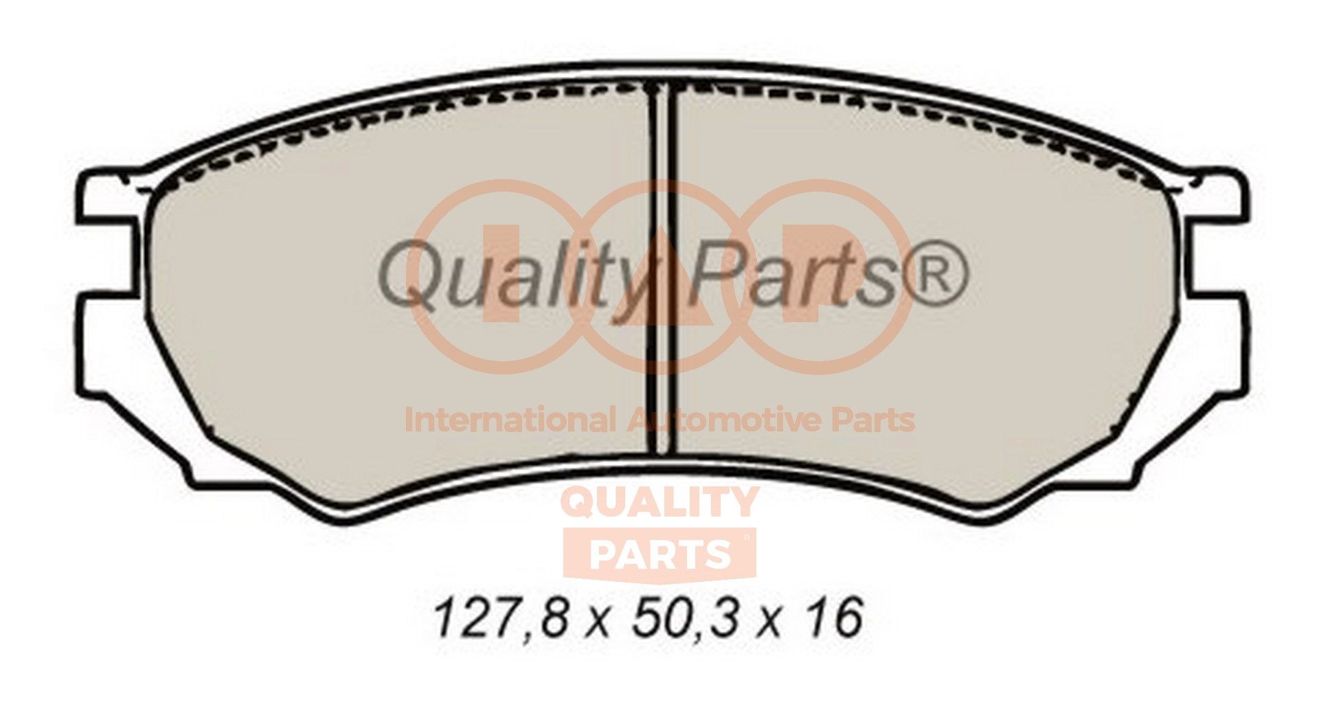 IAP QUALITY PARTS Front Axle Height 1: 50,4mm, Width 1: 127,8mm, Thickness 1: 16mm Brake pads 704-13080 buy