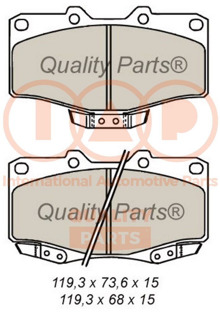 Original IAP QUALITY PARTS Disc brake pads 704-17060 for TOYOTA LAND CRUISER