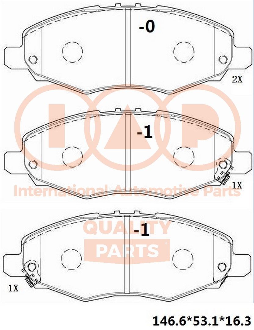 Great value for money - IAP QUALITY PARTS Brake pad set 704-17164