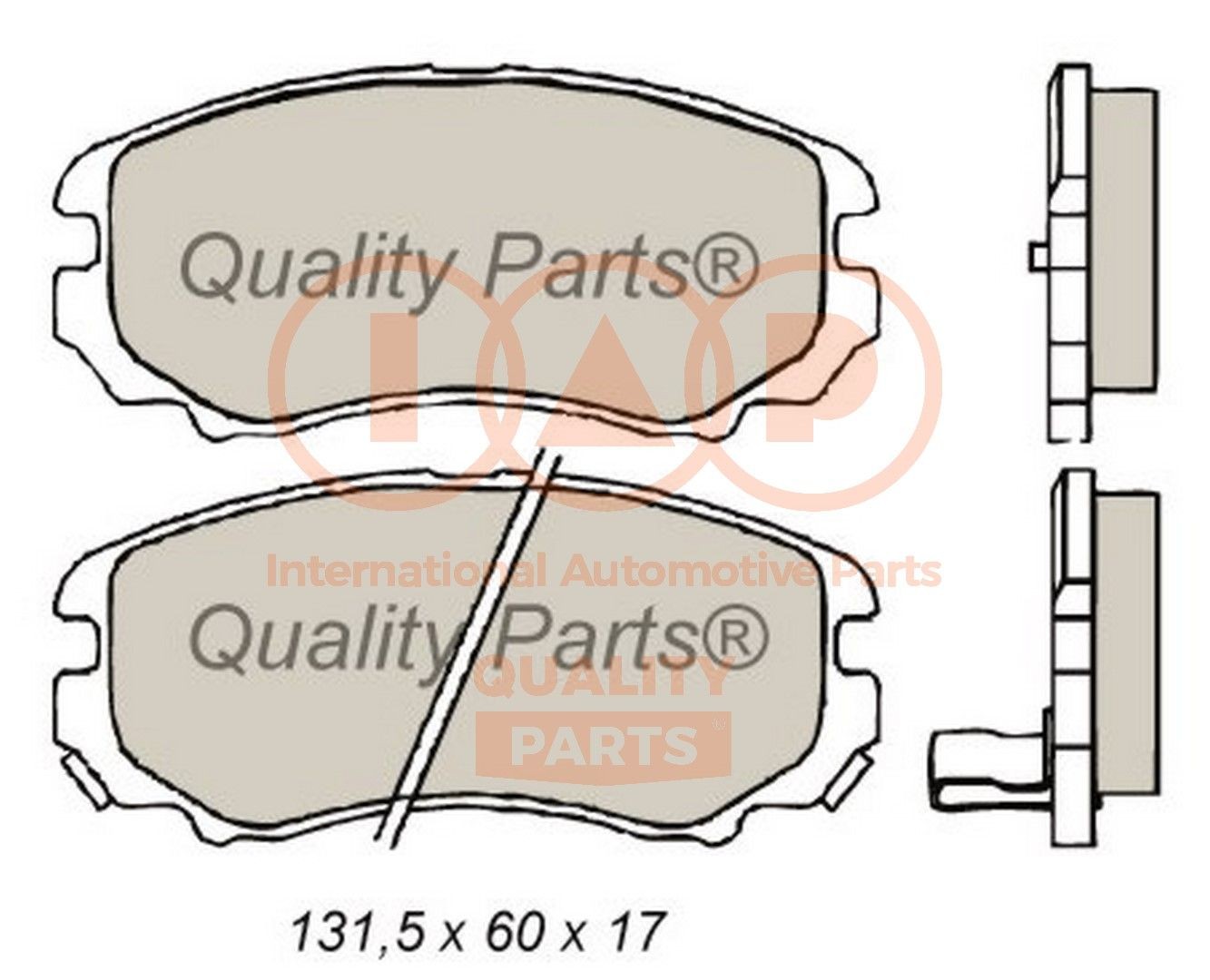 Original IAP QUALITY PARTS Brake pad kit 704-21022 for KIA SPORTAGE