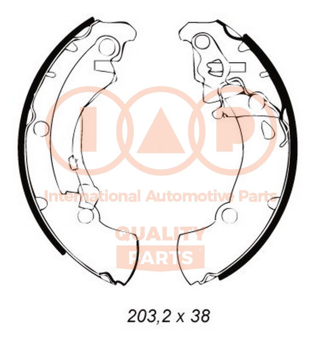705-03041 IAP QUALITY PARTS Drum brake pads FORD USA Rear Axle, Ø: 203,2 x 38 mm