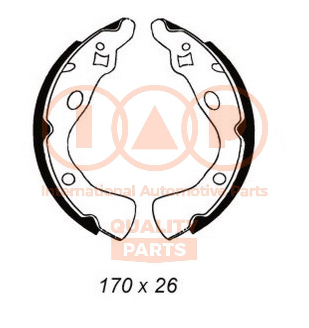 705-11011 IAP QUALITY PARTS Drum brake pads MAZDA Rear Axle, Ø: 170 x 26 mm