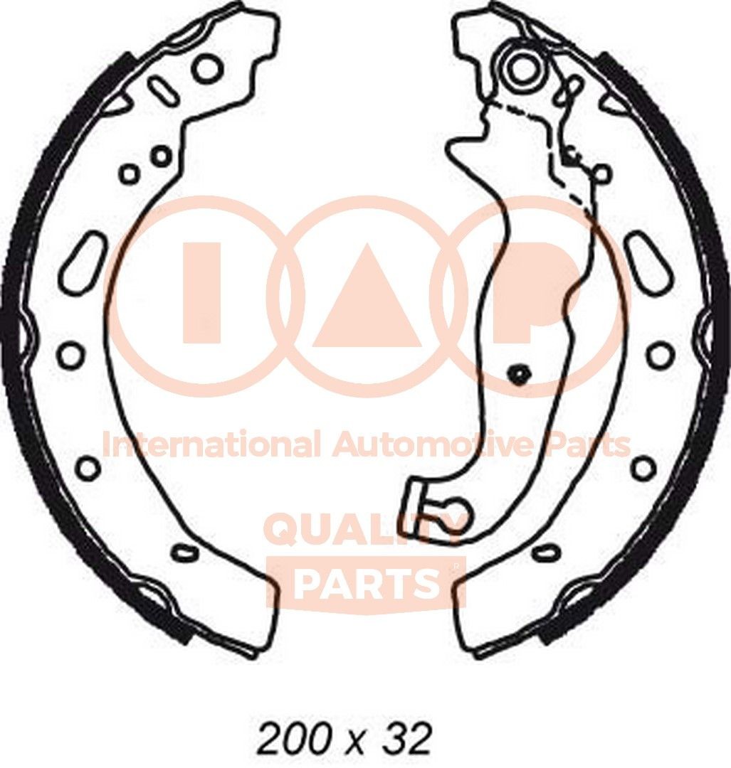 Original IAP QUALITY PARTS Drum brake pads 705-11082 for MAZDA 2