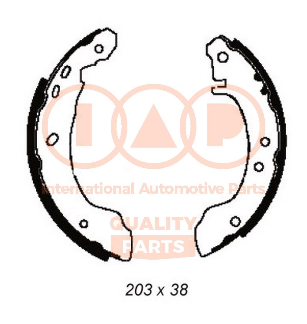 705-13080 IAP QUALITY PARTS Drum brake pads NISSAN Rear Axle, Ø: 203 x 38 mm
