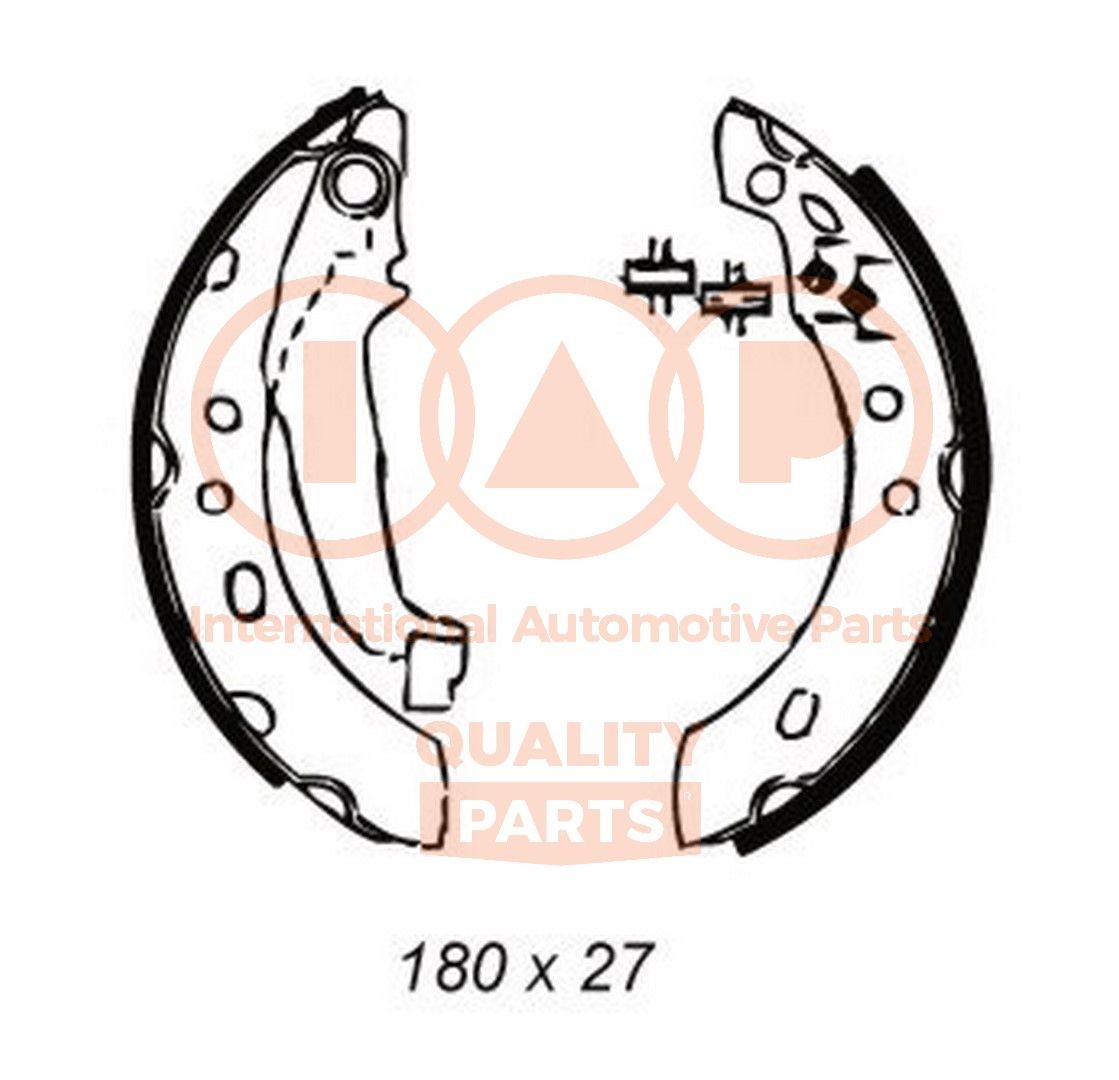 IAP QUALITY PARTS 705-13091 Brake Shoe Set Rear Axle, Ø: 180 x 27 mm