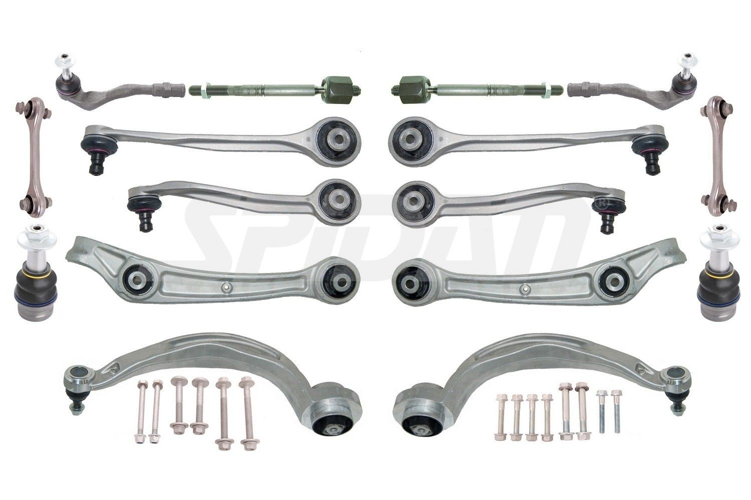 Suspension refresh kit SPIDAN CHASSIS PARTS Trailing Arm, Front axle both sides, with fastening material - 59865