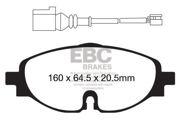 Volkswagen GOLF Disk brake pads 14711418 EBC Brakes DP22150 online buy