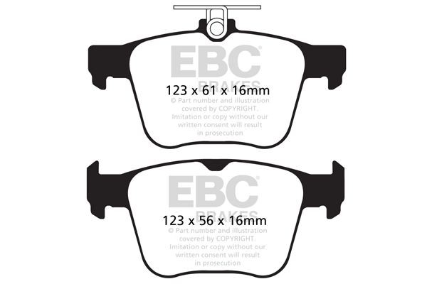 EBC Brakes Rear Axle Width: 56, 61mm, Thickness: 16mm Brake pads DP42173R buy