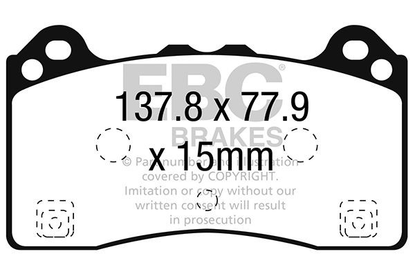 EBC Brakes Front Axle Width: 77,9mm, Thickness: 15mm Brake pads DP42274R buy