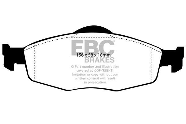 EBC Brakes Front Axle Width: 58mm, Thickness: 18mm Brake pads DP950 buy