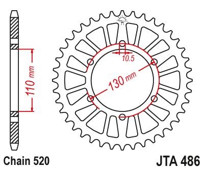 JTSPROCKETS Chain Sprocket JTA486.44