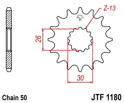 JTSPROCKETS JTF1180.17 Chain Pinion Number of Teeth: 17