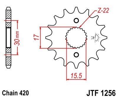 JTSPROCKETS Chain Pinion JTF1256.15