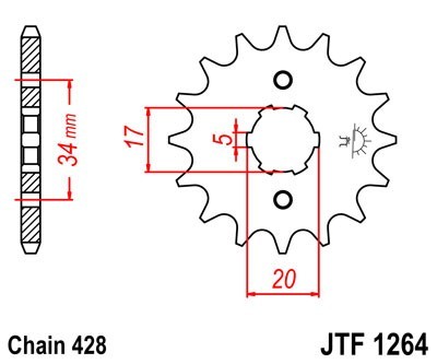 JTSPROCKETS Chain Pinion JTF1264.15