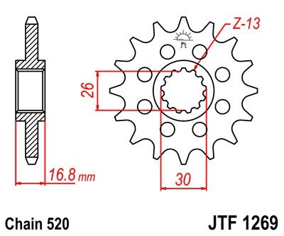 JTSPROCKETS Chain Pinion JTF1269.16