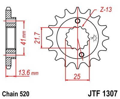 JTSPROCKETS Chain Pinion JTF1307.14