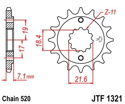 JTSPROCKETS Chain Pinion JTF1321.13